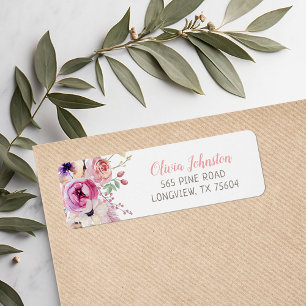 Etiqueta Boho Floral Return Address