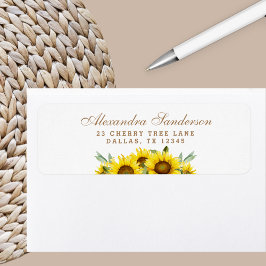 Etiqueta Boho Floral Sunflower Return Address