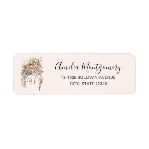 Etiqueta Boho Flowers e Dreamcatcher - Endereço
