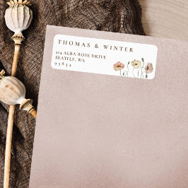 Etiqueta Boho Islandês Watercolor Islândia Poppy Flowers