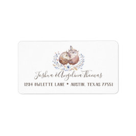 Etiqueta Boho Love Owls Wedding Address Labels
