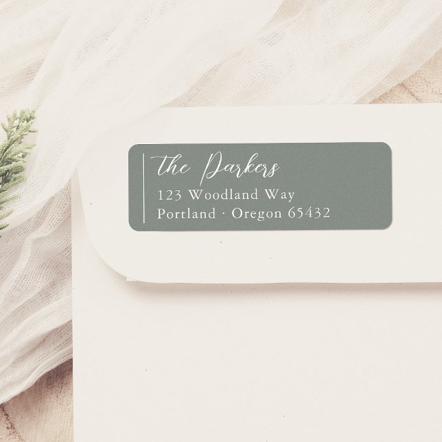 Etiqueta Boho Modern Nome do Script Sage Green (Criador carregado)