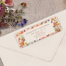 Etiqueta Boho Outono Rústico Floral de Flores Silvestres Ca