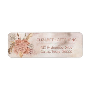 Etiqueta Boho Pampas Grass Blush Hydrangea Blooms