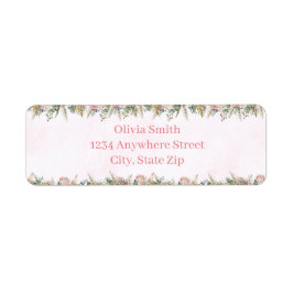 Etiqueta Boho Pampas Grass Return Address Labels | Pink