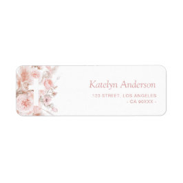 Etiqueta boho pampas posty rosa floral endereço do batismo 