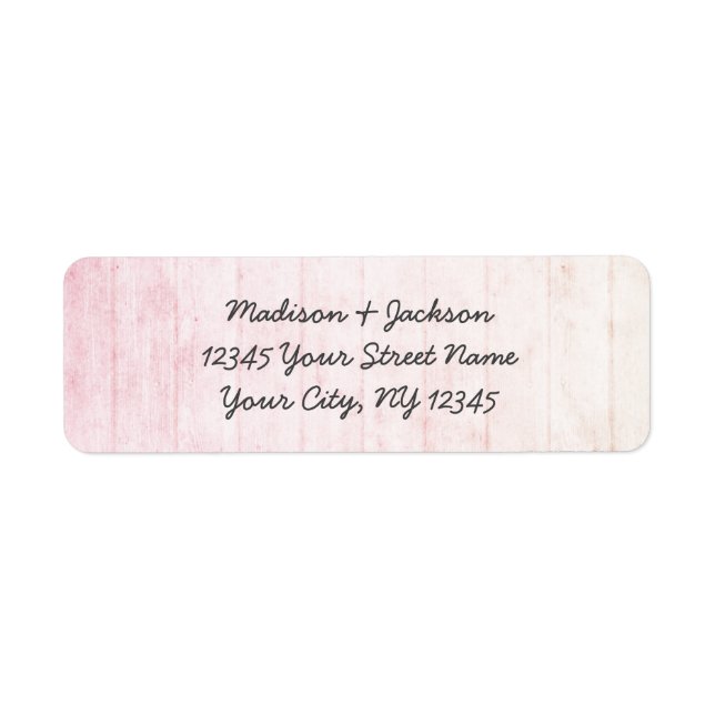 Etiqueta Boho Pastel Wood Grain Weding Return Address (Frente)