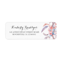 Etiqueta boho penas floral casado de aquarela