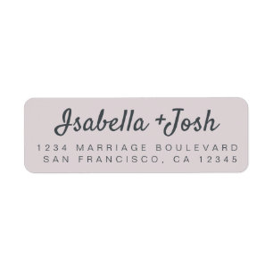 Etiqueta Boho Script Pastel Purple Wedding Endereço de Devo