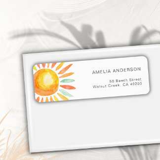 Etiqueta Boho Sunshine Watercolor Sun Return