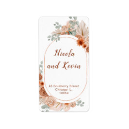 Etiqueta Boho Terracotta Pampas Grass