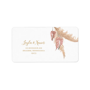 Etiqueta Boho Tropical Botânica Endereço RSVP de Casame
