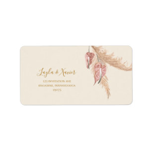 Etiqueta Boho Tropical Botânica Ivory Wedding Endereço RSVP