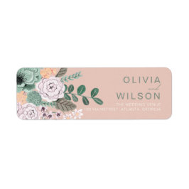 Etiqueta Boho Verde Sage e Chic Floral Flores I