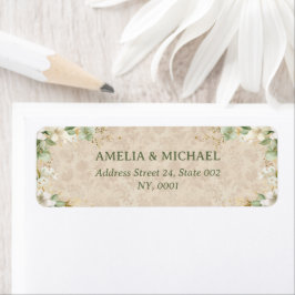 Etiqueta Boho Vintage Casamento Botânico Floral