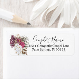 Etiqueta Boho White Orchids Floral Weding Return Address