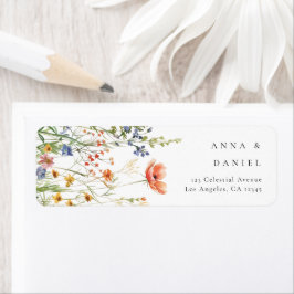 Etiqueta Boho Wildflower Wedding Return Address