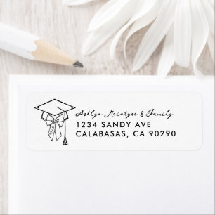 Etiqueta Boina de Formatura Minimalista com Laço