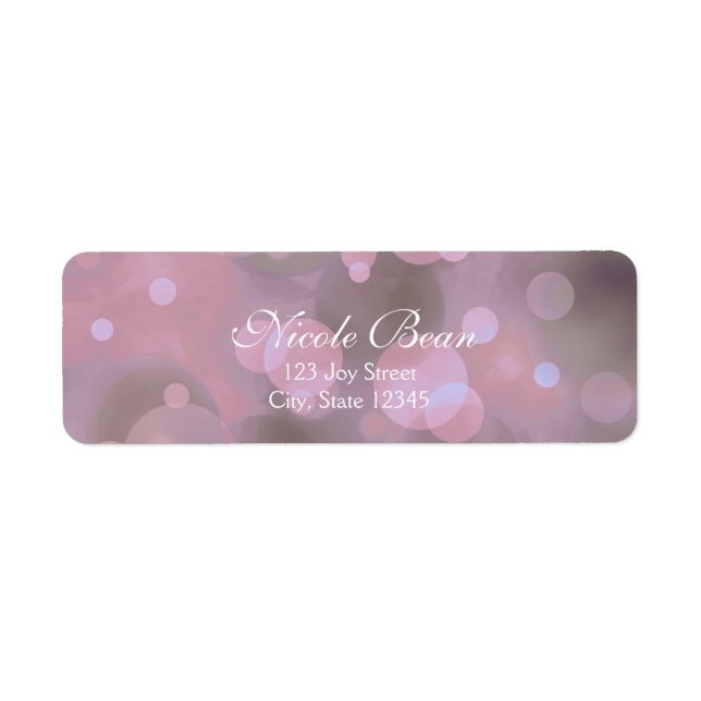 Etiqueta Bokeh Glam Pink & Dourado Lights Address Labels (Frente)