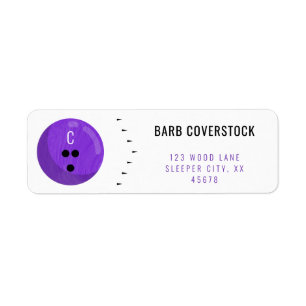 Etiqueta Bola de boliche de cores personalizada com endereç