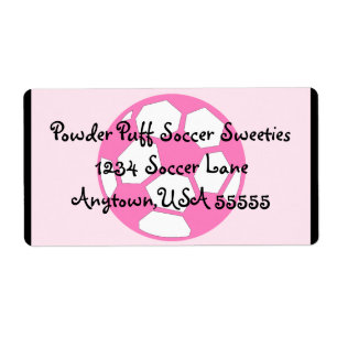 Etiqueta Bola de futebol cor-de-rosa