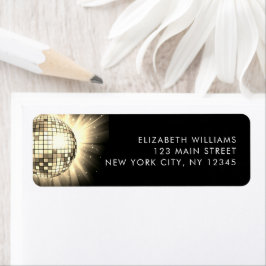 Etiqueta Bola Disco da Festa de aniversário 60 da Dourada d