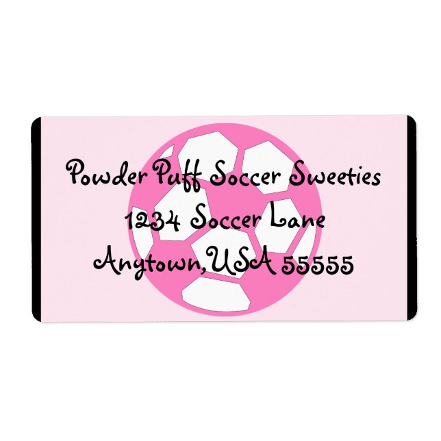 Etiqueta Bola Rosa de Futebol (Frente)