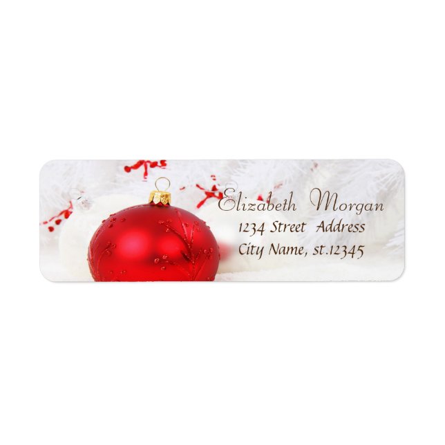 Etiqueta Bolas de Natal Elegantes e Sofisticadas (Frente)