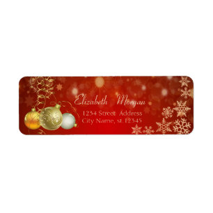 Etiqueta Bolas de Natal Elegantes, Flocos de Neve
