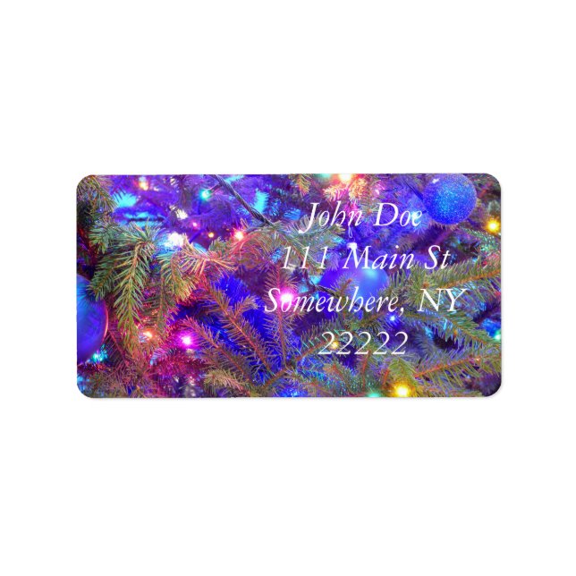 Etiqueta Bolas de Natal em Azul (Frente)