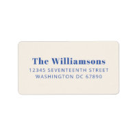 Bold Ivory Blue Typografia Endereço de Retorno Per