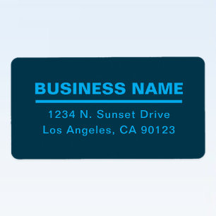 Etiqueta Bold Modern Business Name Modelo Azul
