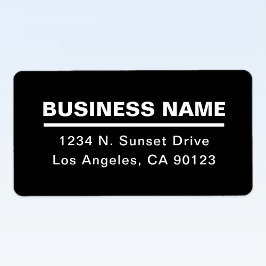 Etiqueta Bold Modern Business Name Modelo | B&W