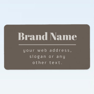 Etiqueta Bold Modern Dark & Light Beige Marca ou empresa