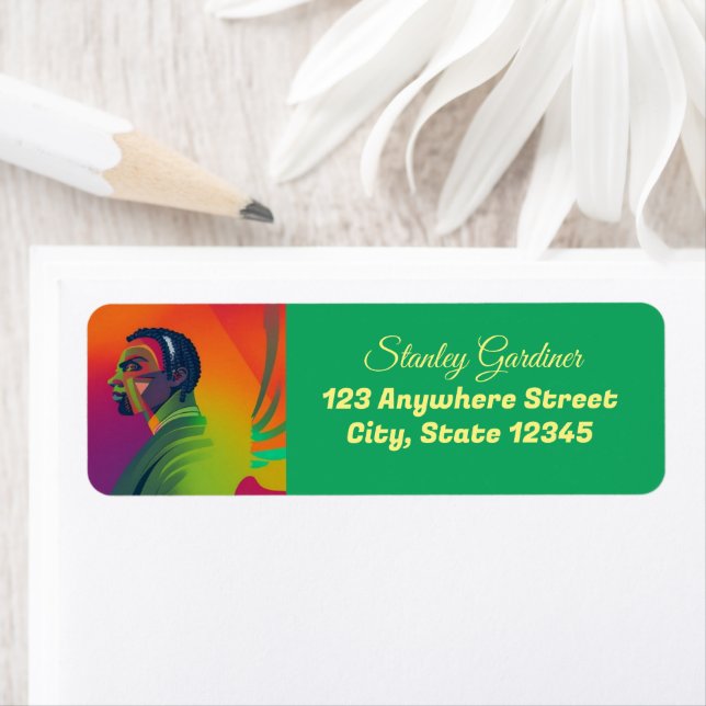 Etiqueta Bold Pop Art | Afro-Americano com Bloqueios (Insitu)