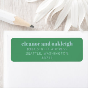 Etiqueta Bold Typografia Bright Green Blue Moderno Endereç
