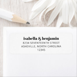 Etiqueta Bold Typografia Simple White Modern Casamento