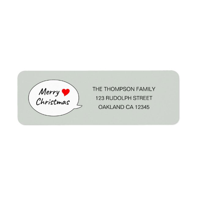 Etiqueta Bolha de fala de Feliz Natal (Frente)