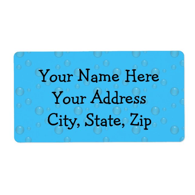 Etiqueta Bolhas de Água Azul (Frente)