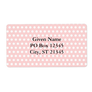 Etiqueta Bolinhas brancas a rosa pálido