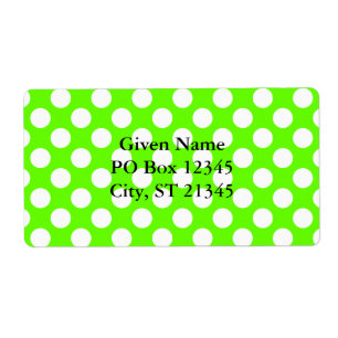 Etiqueta Bolinhas do verde limão e do branco