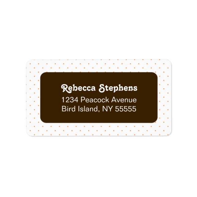 Etiqueta Bolinhas doce simples - castanho e laranja (Frente)