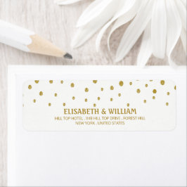 Etiqueta Bolinhas Dourada - Branco e Dourado - Casamento