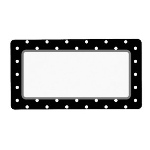 Etiqueta Bolinhas retros preto e branco elegantes