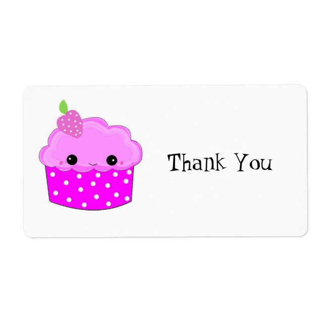Etiqueta Bolo de xícara com rosto (Frente)