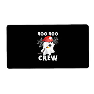 Etiqueta Bombeiro Boo Boo Crew Halloween Fantasma Fireman
