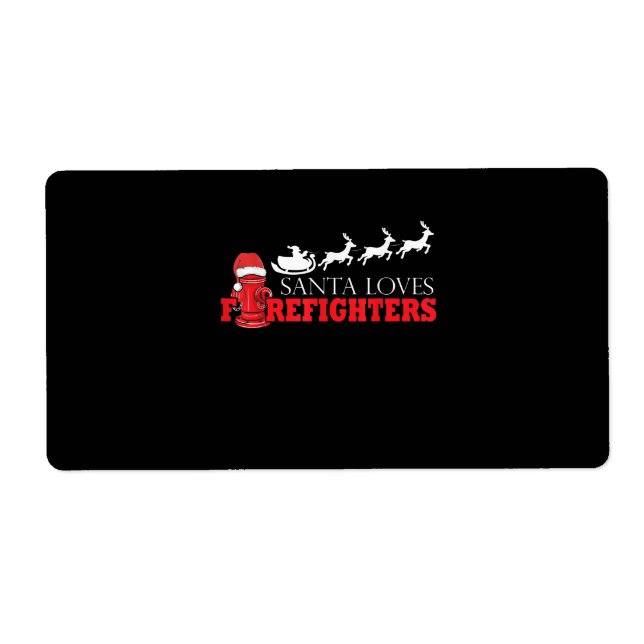 Etiqueta Bombeiro Natal Presente Papai Noel Fireman (Frente)