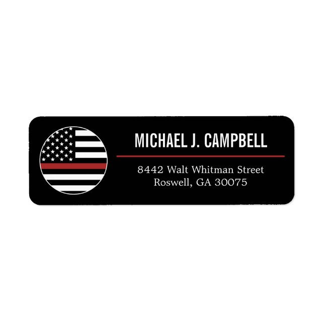 Etiqueta Bombeiro Thin Red Fire Rescut America Flag (Frente)