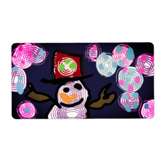 Etiqueta Boneco de neve amiguinho