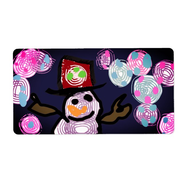 Etiqueta Boneco de neve amiguinho (Frente)